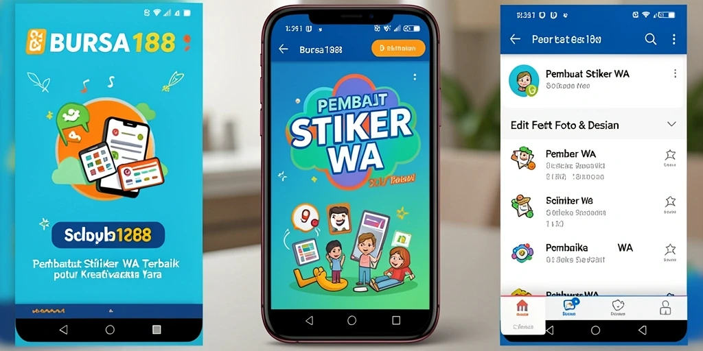 Antarmuka BURSA188 menampilkan kemudahan pembuatan stiker kreatif.
