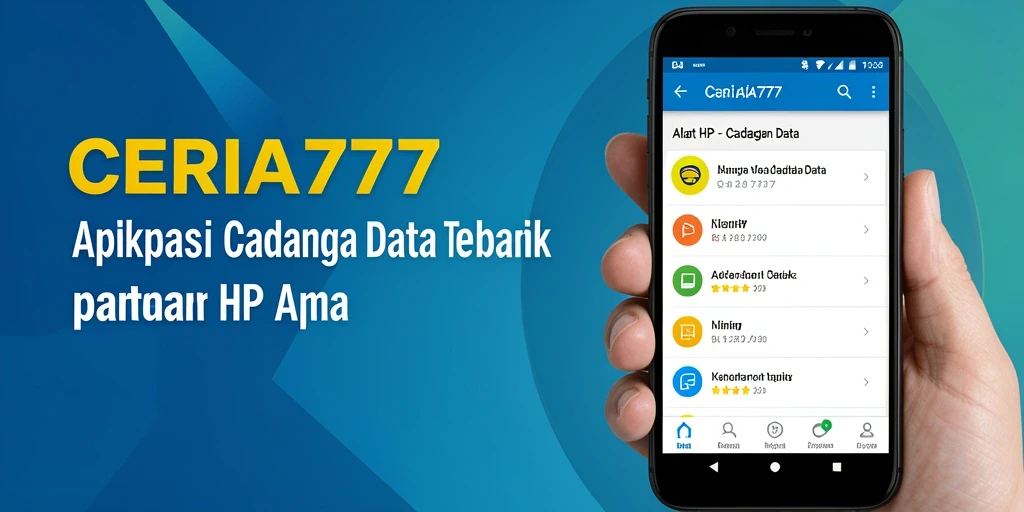 Tampilan antarmuka aplikasi CERIA777 untuk cadangan data yang mudah digunakan.