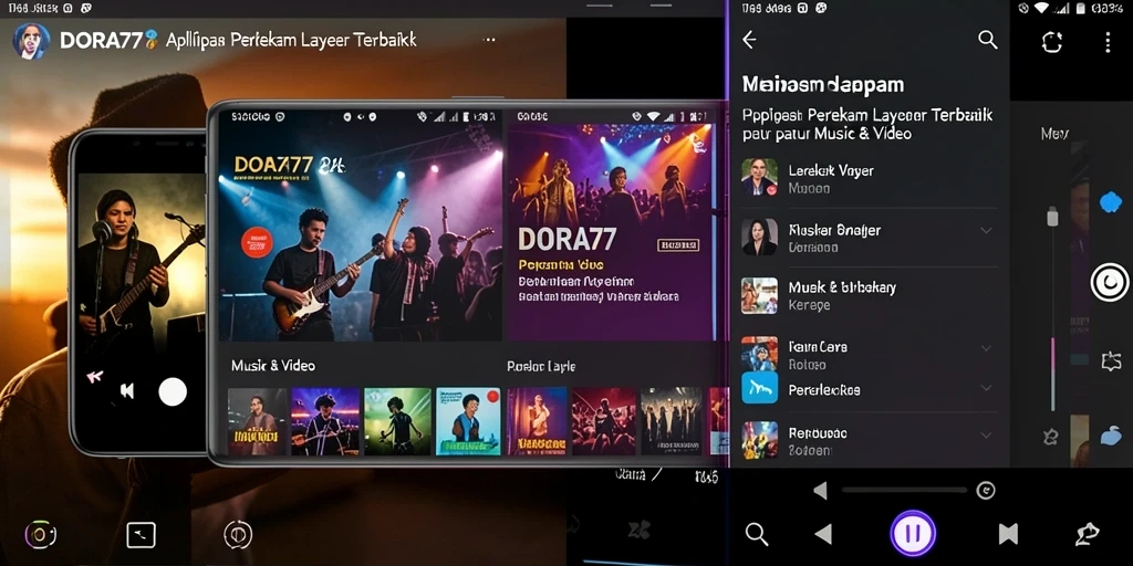 Tampilan antarmuka DORA77 saat merekam layar dengan fitur-fitur yang mudah diakses.