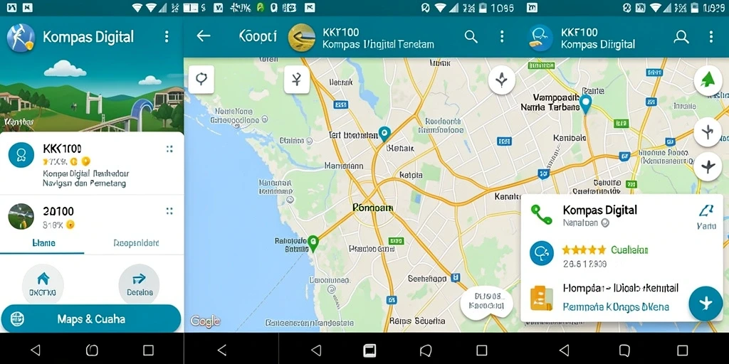 Tampilan antarmuka aplikasi Kompas Digital KPK100 yang intuitif dan informatif.