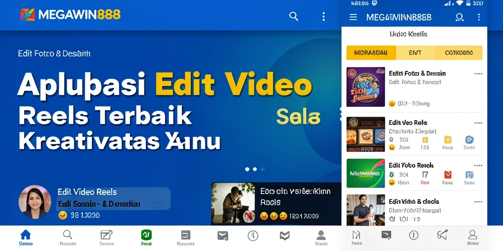 Antarmuka MEGAWIN888 yang sederhana dan mudah digunakan untuk Edit Video Reels.