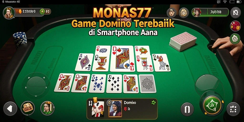 Antarmuka permainan Domino yang menarik dan interaktif di MONAS77.