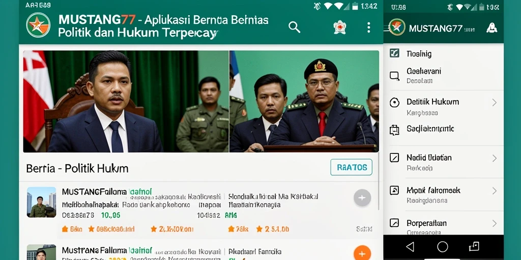 Tampilan antarmuka aplikasi MUSTANG77 yang informatif dan menarik.
