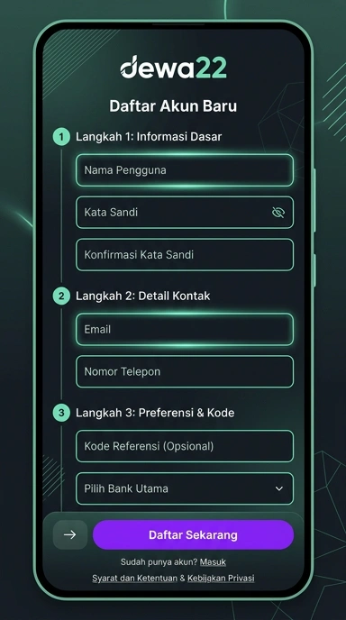 Daftar Akun Baru di dewa22 dengan Mudah